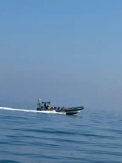 On passage, flat calm