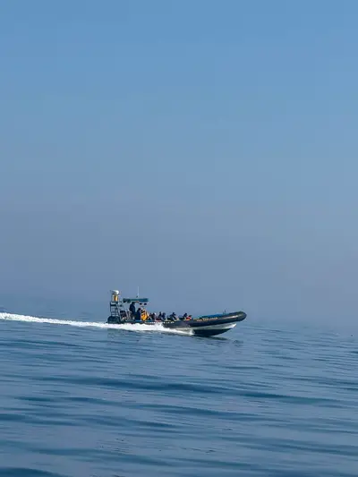 On passage, flat calm