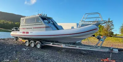 2009 Cantieri Mariner 8.3 Cabin RIB — On the trailer, bow quarter