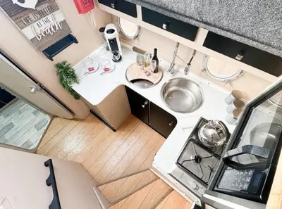 1981 Fairline 40 — Galley from the saloon steps