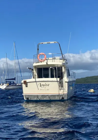 1981 Fairline 40 — Stern-to on the mooring