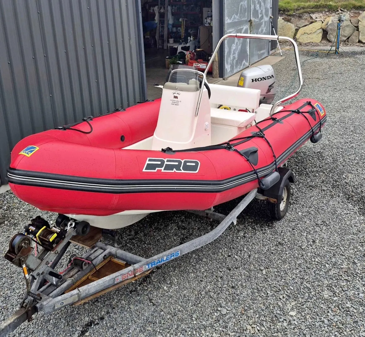 Zodiac Pro II 500 RIB — On trailer